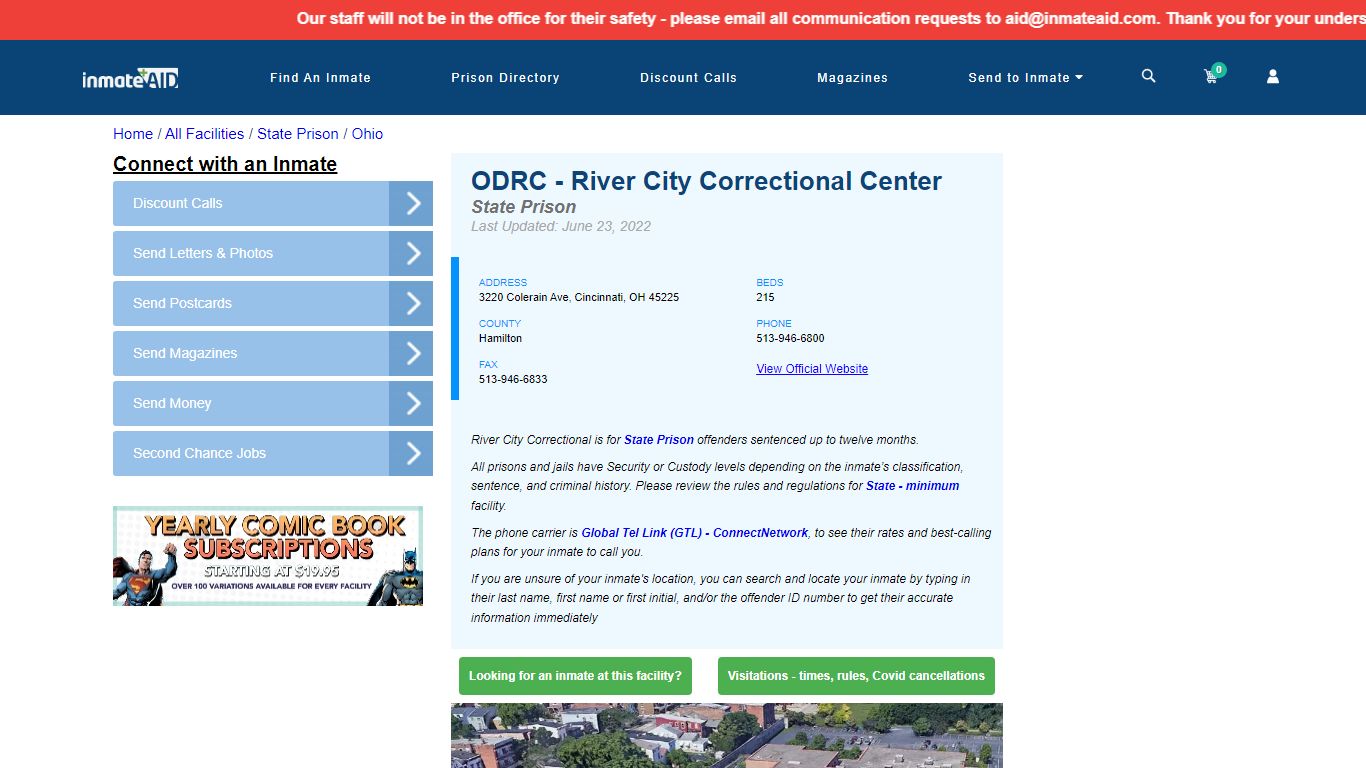 ODRC - River City Correctional Center - InmateAid