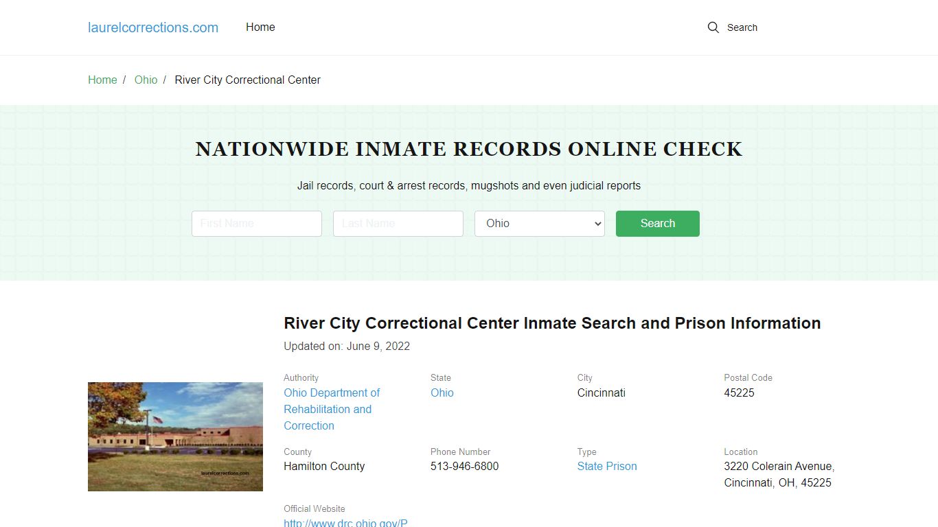 River City Correctional Center Inmate Search, Visitation, Phone no ...